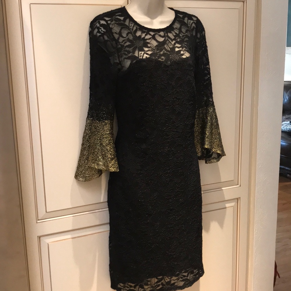 Black lace cocktail dress